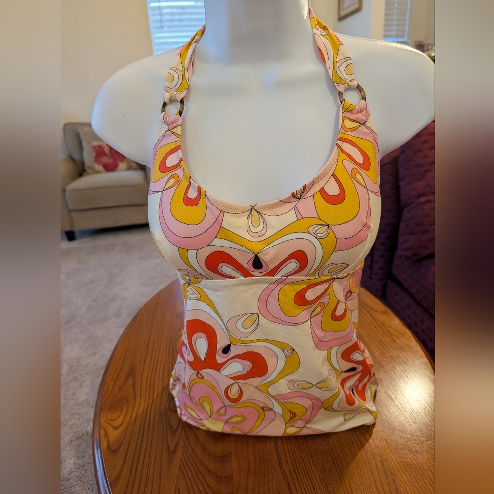Vilebrequin Pink Paisley Halter One-piece Swimsuit, Size L - NEW